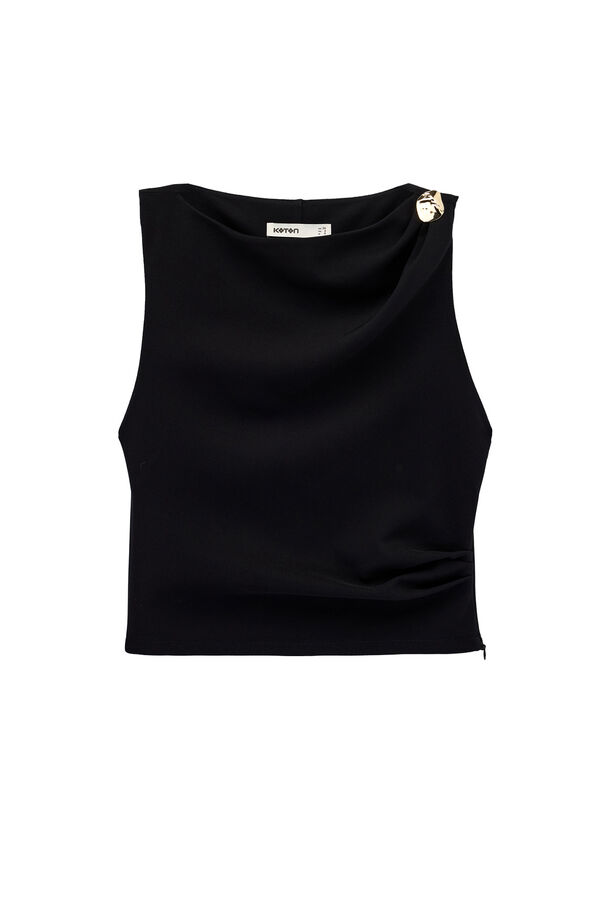 Koton Top sin mangas detalle met&aacute;lico negro
