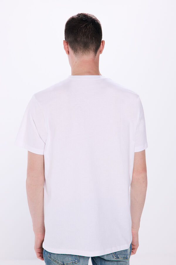 Springfield Camiseta básica com gola redonda branco