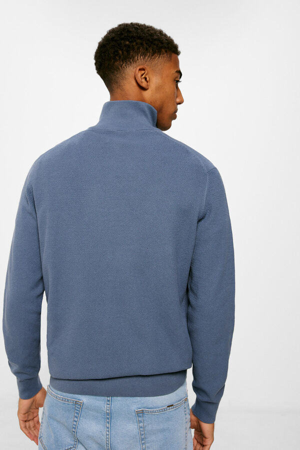 Springfield Structured jumper with zipped collar indigo blue