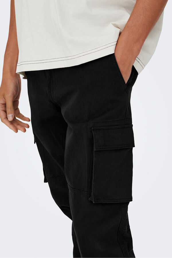 Only & Sons Long cargo trousers black