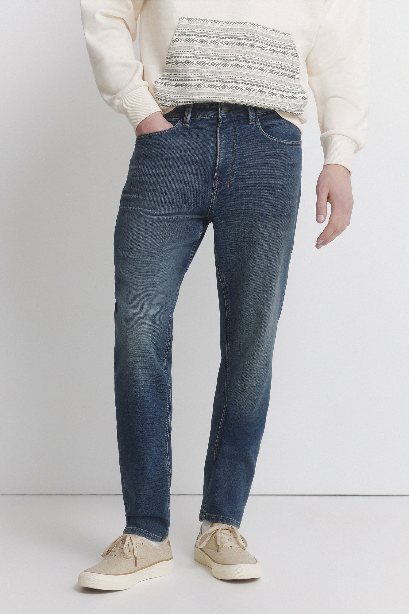 Springfield Knit denim overdyed slim fit jeans