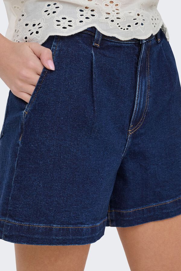 JDY Short vaquero de pinzas azul