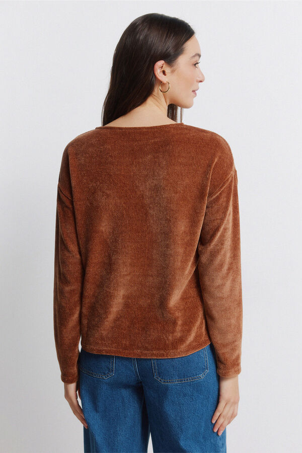 Springfield Camiseta chenilla tachas marrón