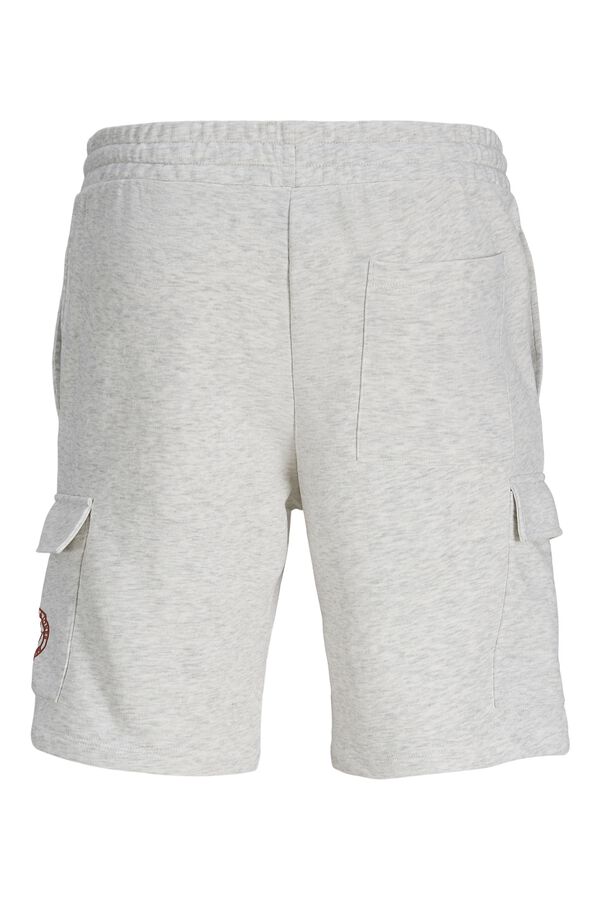 Jack & Jones Regular fit fleece cargo Bermuda shorts white