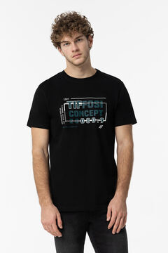 Springfield Camiseta con Estampado Frontal negro