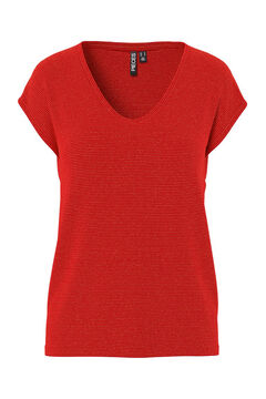 Pieces T-shirt lurex em bico