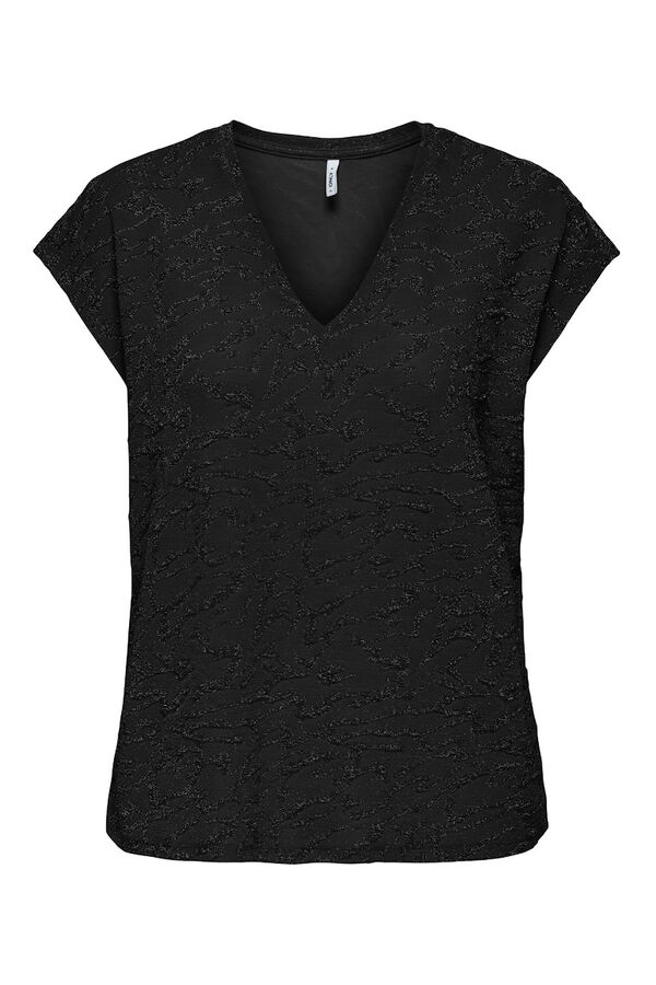 Only T-shirt com glitter  preto