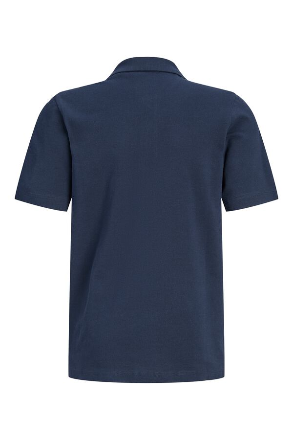 Jack & Jones Junior Plain cotton regular fit polo shirt blue
