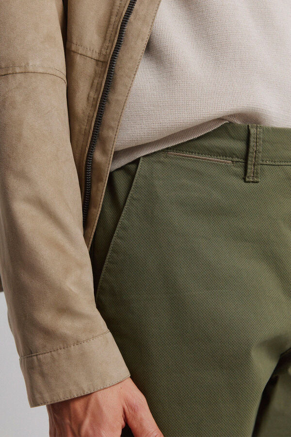 Springfield Micro-printed slim fit chinos printed