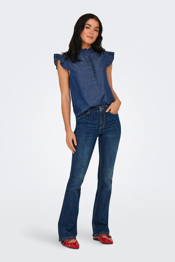 Mezclilla Blusa Sin Tirantes Mujer Blusa Denim Sin Tirantes Para