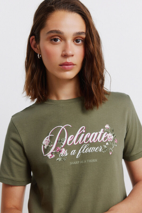 Springfield T-shirt &agrave; manches courtes &agrave; fleurs beige