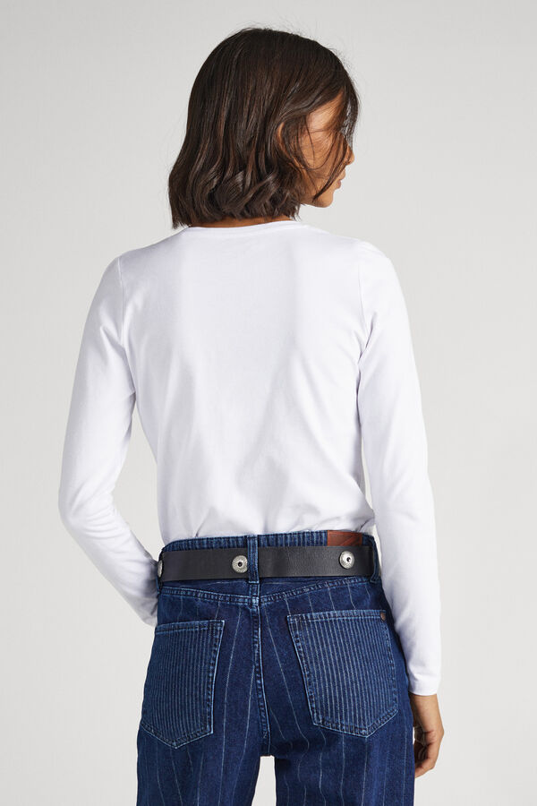 Pepe Jeans Basic long sleeve T-shirt with front logo white