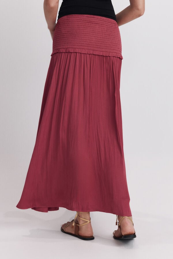Springfield Pleated honeycomb midi skirt pink