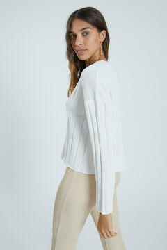 Springfield Flat Ribbed Jumper white