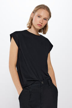 Springfield T-shirt with lace inserts black