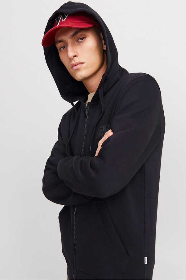 Jack & Jones Sudadera b&aacute;sica cremallera negro