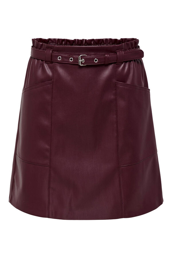 Only Short faux faux leather pink