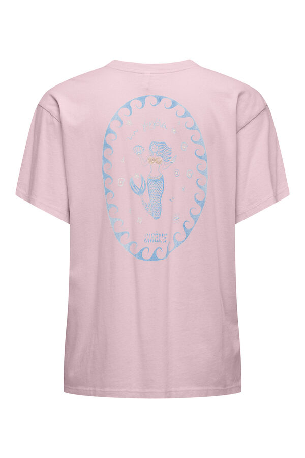 Only T-shirt estampado frontal rosa