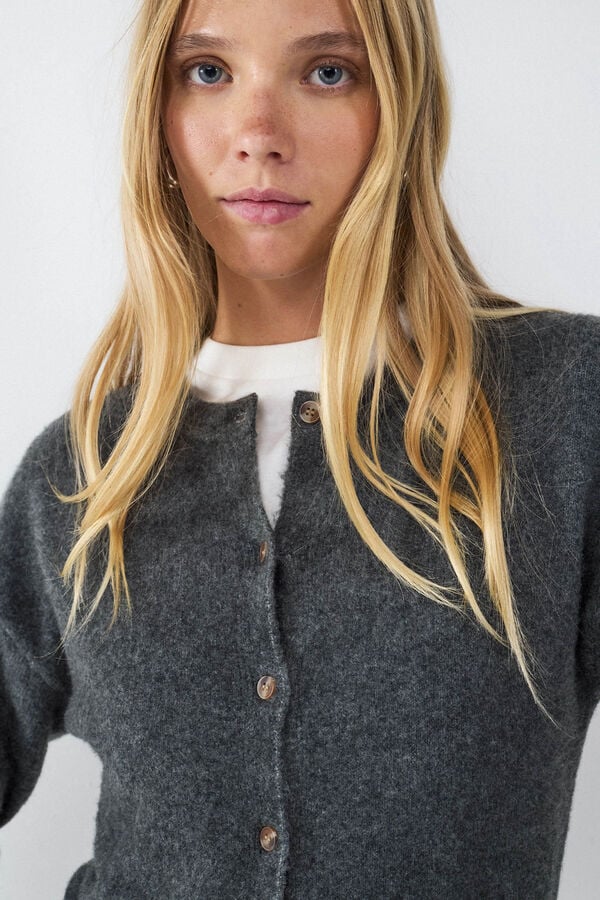 Balmohk C&aacute;rdigan punto botones gris