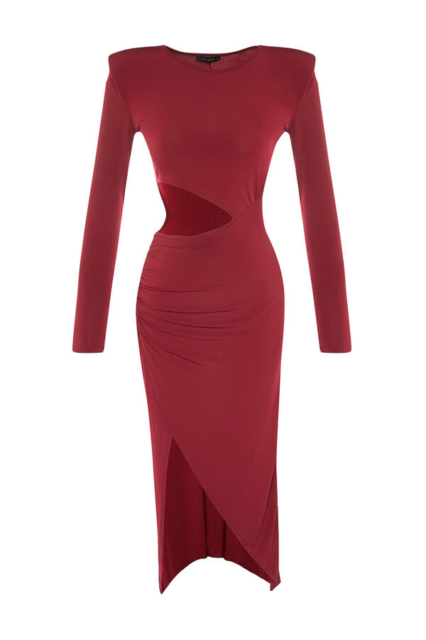 Trendyol Vestido midi de noche burdeos