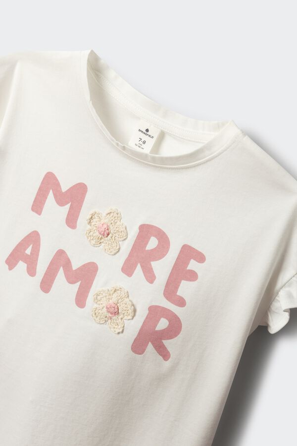 Springfield Kids Majica "More Amor" za devojčice Bež