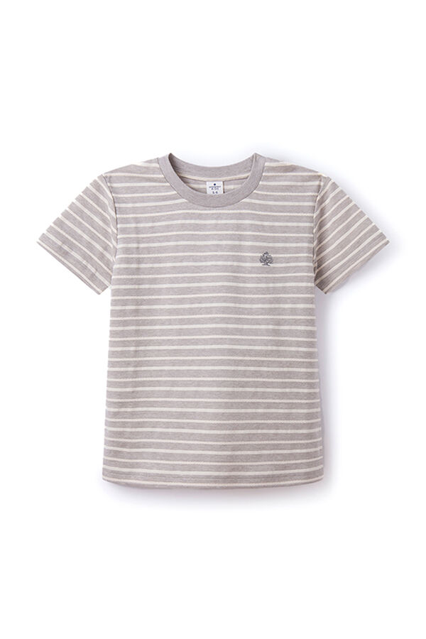 Springfield Boys' short sleeve striped T-shirt gray