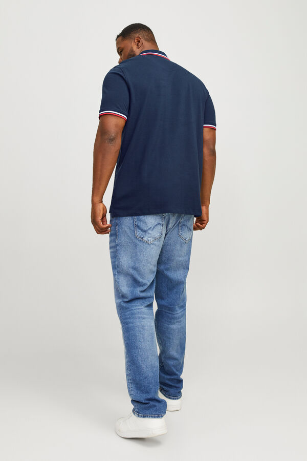 Jack & Jones PLUS Polo b&aacute;sico manga curta azul