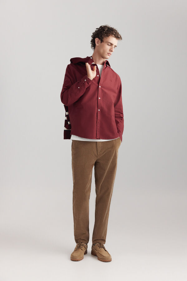 Springfield Chemise oxford teinte en pi&egrave;ce rouge