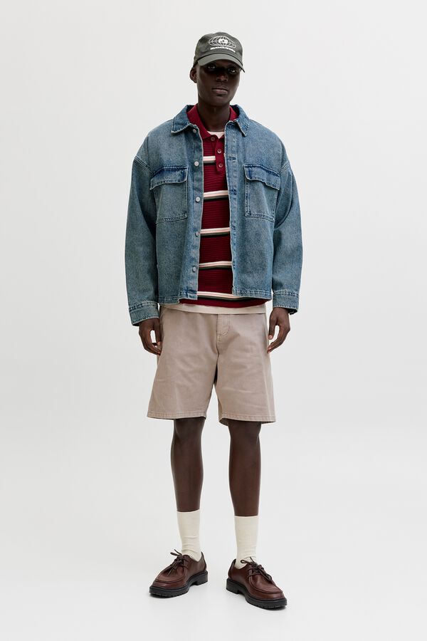 Jack & Jones Cotton baggy fit Bermuda shorts nude