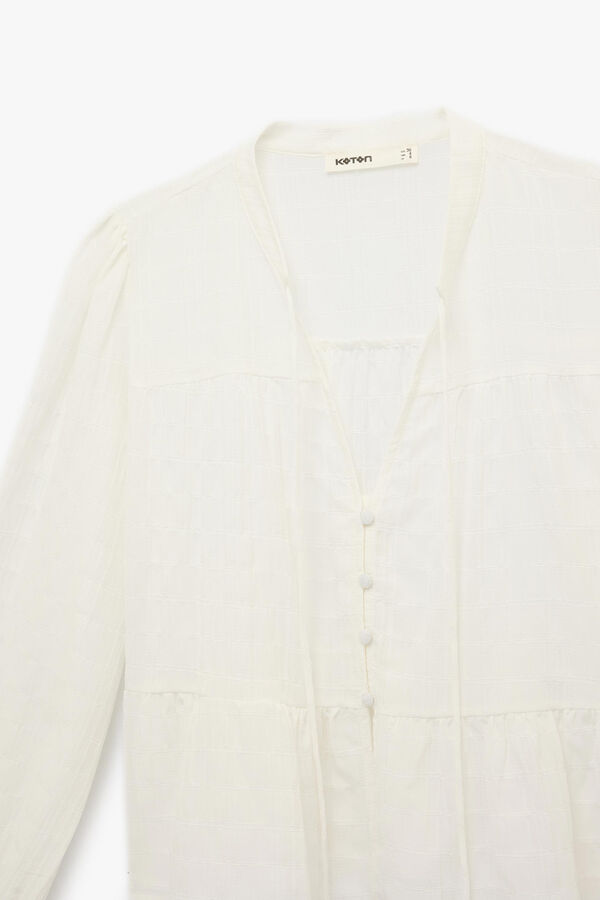 Koton Camisa de mangas abullonadas marfil