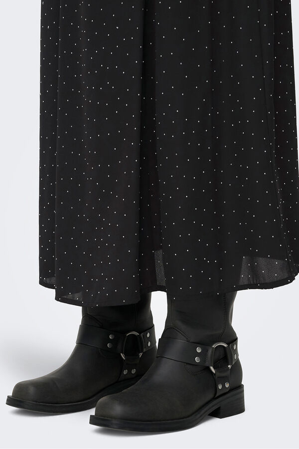 Only Falda larga glitter negro