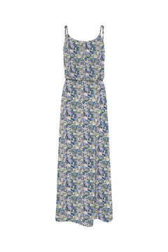 Springfield Strappy long printed dress steel blue