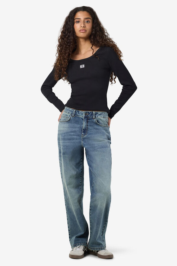 Noisy May basic long sleeve T-shirt Crna