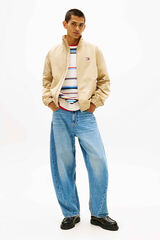 Tommy Jeans Cazadora Harrington cremallera beige