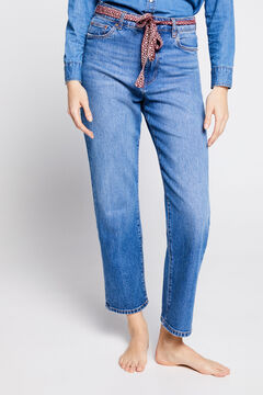 Springfield Jeans Straight High Rise Lavado Sostenible bleu acier