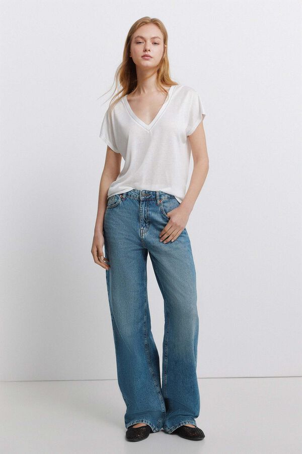 Springfield T-shirt manches chauves-souris blanc