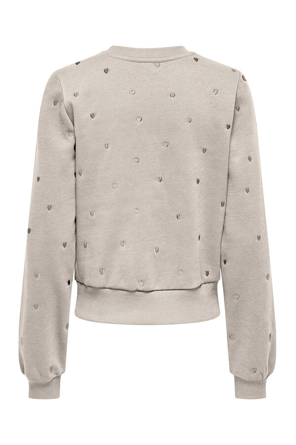 Only Sudadera bordado lurex beige