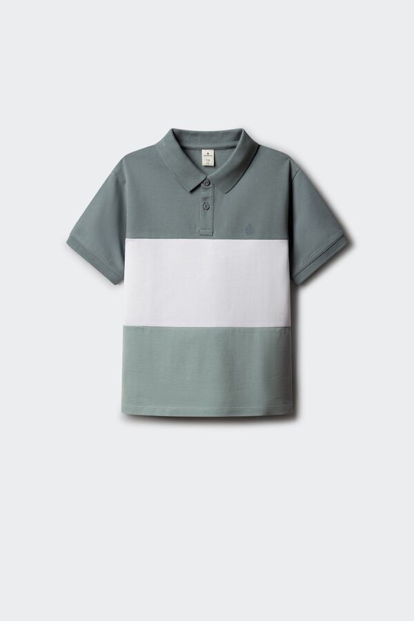 Springfield Kids Polo majica od oksford tkanine sa krojenim i &scaron;ivenim detaljima za dečake Plava