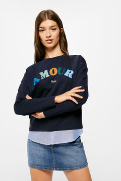 Springfield Two-material "Amour" Sweatshirt navy