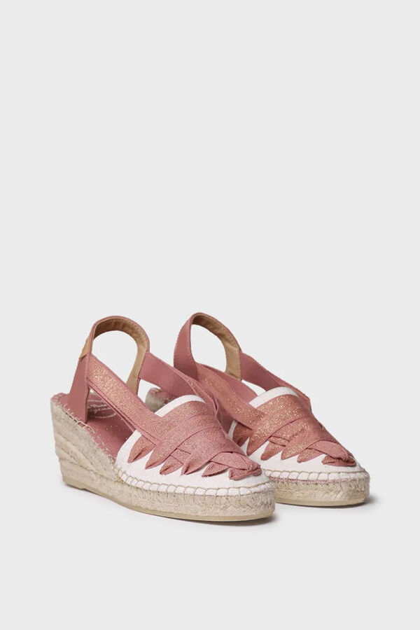 Toni Pons stockings wedge espadrille with webbing red