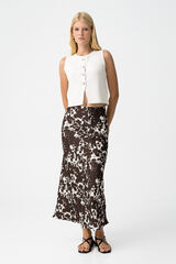 Tiffosi Falda Midi Satinada marr&oacute;n