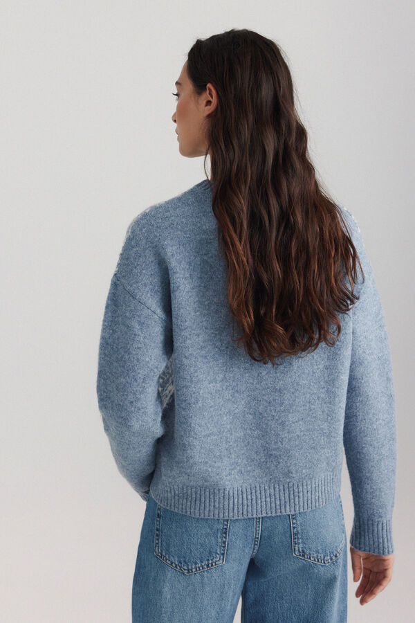 Springfield Paisley jacquard jumper blue