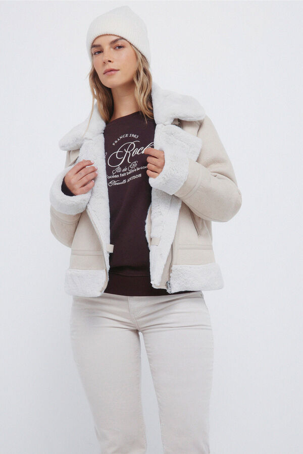 Springfield Pantalones pana low flare marrón