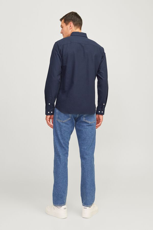 JJ REBEL Baumwollhemd Regular Blau