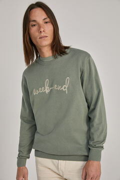 Springfield Jumper with embroidered slogan green