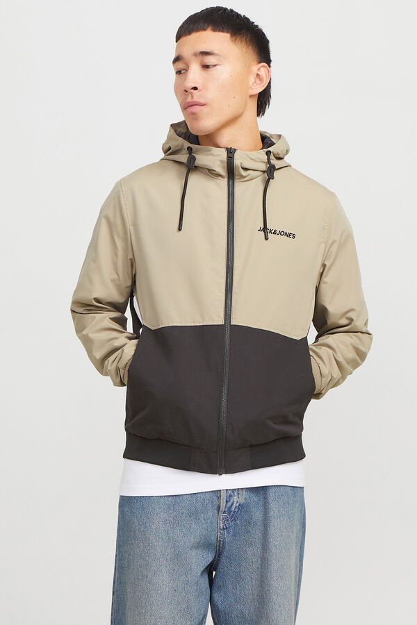 Jack & Jones bomber jacket with hood grey