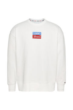 Springfield Tommy Jeans sweatshirt with logo on the chest. fehér