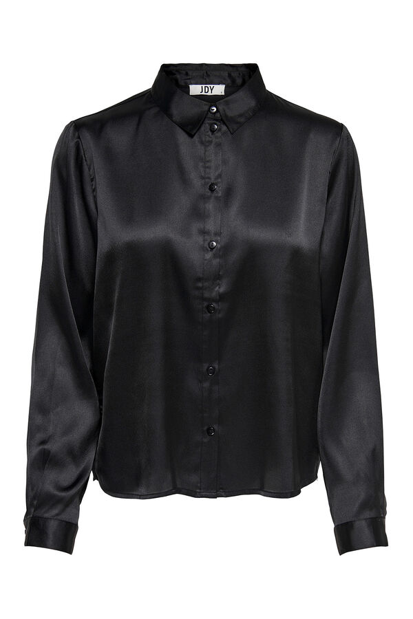 Springfield Long sleeve satin-finish blouse crna