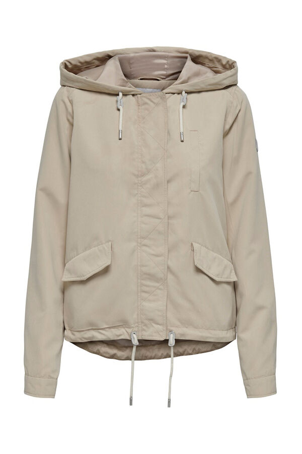 Only Short hooded parka brown