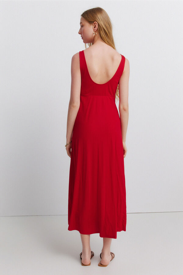 Springfield Robe midi &agrave; bretelles romantique rouge